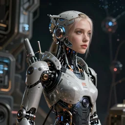 wanderer, beautiful female android!, intricate detailed environment, photorealistic!, octane render, mechanical, concept art, cinematic lighting, digital art, interstellar, hyper realism, sharp, cyberpunk 2 0 7 7, 8 k. by angus mckie, moebius, maciej kuciara, stanley lau