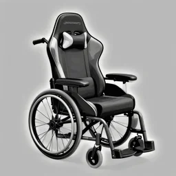 storybook illustration of a gaming wheelchair, storybook illustration, monochromatic