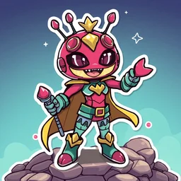 cute miss mascot colhomard colhomard crawdaunt super hero sticker art, cronobreaker, beeple game icon