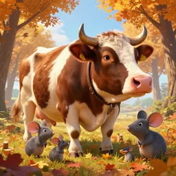 epic professional digital art of (((🐄))) !!!🐭!!! !!!🍁!!!, best on artstation, cgsociety, wlop, cosmic, epic, stunning, gorgeous, much detail, much wow, masterpiece