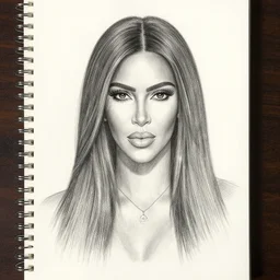 milt kahl pencil sketch of kim kardashian