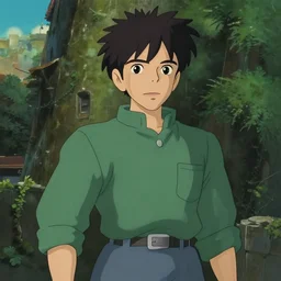 A still of Sam Hyde in Howl's Moving Castle, in the style of studio ghibli, rule for thirds, sigma male, cinematic