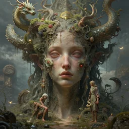 fantasy art hyper realistic subconscious wandering mind of god created interesting bizarre subconscious fantastic art award winning best ultra detailed magnificent deep sharp focus concept art