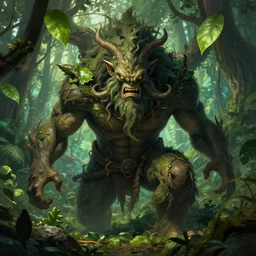 picture of the tree god of the jungle, angry, danger, leaves, high fantasy, extremely detailed, sharp focus, smooth, digital illustration, by rossdraws, franzzeta, artgerm