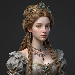 rococo princess portrait. by casey baugh, by rembrandt, mandelbulb 3 d