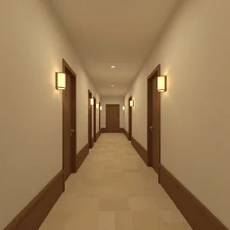The Shining Hotel corridor as a PS1 third person video game, low poly