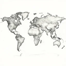 earth, world map sketch in full image, trending on artstation, cgsociety