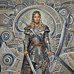 an portrait of an female viking in blizzardy landscape, Matte painting , detailed painting, made by Greg Rutkowski, 4k resolution, atmospheric, breathtaking