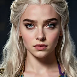 Daenerys Targaryen with a piercing gaze and wearing a creative bikini as the queen of Atlantis in atlantis, highly detailed face, realistic face, beautiful detailed eyes, fantasy art, in the style of JAMES MCCARTHY, illustration, epic, fantasy, intricate, hyper detailed, artstation, concept art, smooth, sharp focus, ray tracing, vibrant, photorealistic