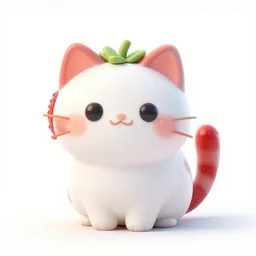A strawberry in the shape of a cat