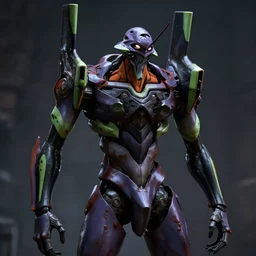 grimdark creepy evangelion mecha, unreal engine, 8 k, ultra realistic, ultra detail