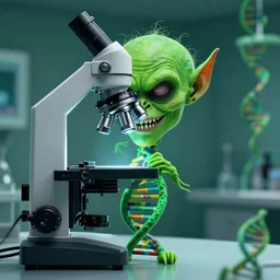 an electron microscope image of dna!!!!!, in the style of green goblin!!!!! digital art, detailed, trending on artstation