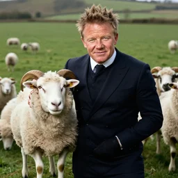 gordon ramsay as a ram sheep
