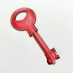 drawing of a red key