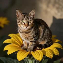 picasso cat in flower