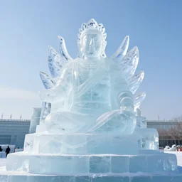 photo of a burning ice sculpture