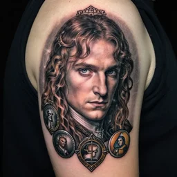 mark hamill, sorcerer, lord of the rings, tattoo, decorated ornaments by carl spitzweg, ismail inceoglu, vdragan bibin, hans thoma, greg rutkowski, alexandros pyromallis, perfect face, fine details, realistic shaded