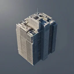 city block floating in space