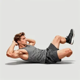 sketch of a man doing situps