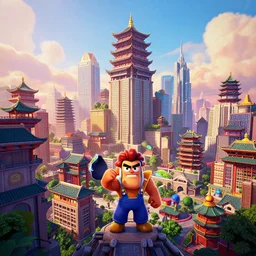 digital art, a chinese city in dream, octane render, detailed, brawl stars, unreal engine 5, cinema 4 d cinematic, artstation, greg rutkowski