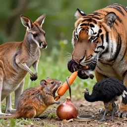 a photo of a feathered mouse potato lizard carrot kangaroo onion hippo tiger ostrich sparrow snake feeding its young award winning nature photography