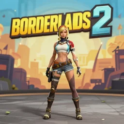 borderlands 2 maya in the centre of the frame with borderlands 2 backdrop