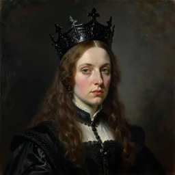 (((((The portrait of Lady in black wax crown))))) by Otto van Veen !!!!!!, ((dark fantasy, witcher)), very detailed oil painting in the alla prima style, masterpiece, 8k