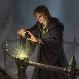 tyler posey as a wizard enchanting a barrier. long robes. digital painting, detailed, 8 k, trending on artstation, smooth, sharp focus artwork by mark arian, artgerm, mark keathley, greg rutkowski