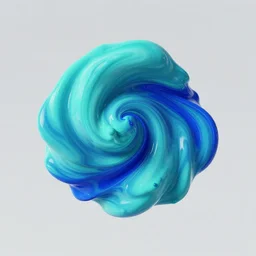 wobbling object, central composition, aqua and bright blue paint liquid or marble effect, clear background, cinema 4 d, by anton fadeev