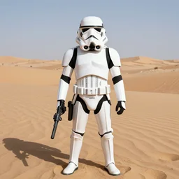 flik ( a bug's life ), stormtrooper ( star wars ) hybrid, holding a blaster, in a still of star wars episode iv a new hope ( 1 9 7 7 ), by george lucas, tatooine dune sea background