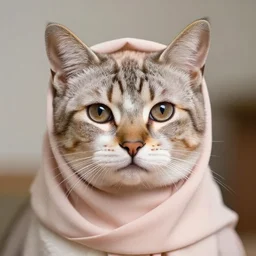 brownish eyed cute cat!!! wearing hijab!!!, beautiful, portrait