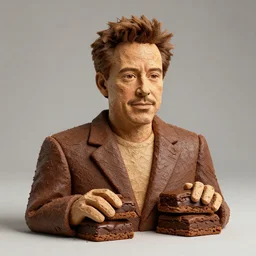 sculpture of robert downey jr made of brownies