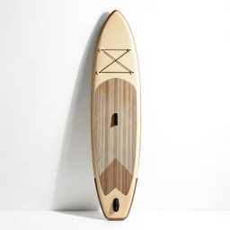 vintage paddleboard, professional product shot, isolated on a pure white background, centered, entire object in frame, sharp focus, soft studio lighting