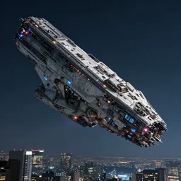 a huge spaceship floating over tokio at night, low angle shot, highly detailed, very intricate, volumetric lighting, concept art, by asher brown durand and eddie mendoza, featured on artstation, 8 k