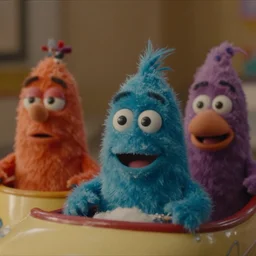 a cinematic still of meeboo bohtrops, shmiggle biggles in the bleem podorkers, closeup