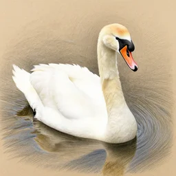 Colored pencil art , Swan swimming in the pon, highly detailed, artstation, MasterPiece, Award-Winning, Caran d'Ache Luminance