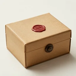 vintage gift box for men, stamped with sealing wax, old school, wes anderson style