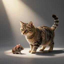 a cat transforming into a mouse