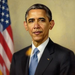 portrait of barack obama president of the usa, short hair. painting by leonardo da vinci