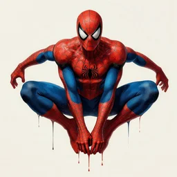 symmetry! spiderman, drip painting
