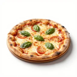 scandinavian pizza margherita, stylized 3d render, isolated on a pure white background, centered, entire object in frame, sharp focus, soft studio lighting
