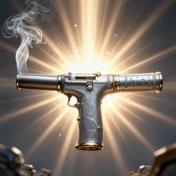 smoking gun, art by artgerm, wlop, loish, hyperdetailed, 8 k realistic, symmetrical, global illumination, radiant light, frostbite 3 engine, cryengine, dof, trending on artstation, digital art, detailed background