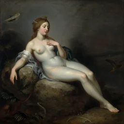 The Lamia's Grief, matte painting, 1700s