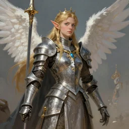 elf princess knight, battle angel alita. by rembrandt 1 6 6 7, illustration