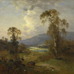 new zealand landscape painting, oil painting by thomas gainsborough, hudson river school