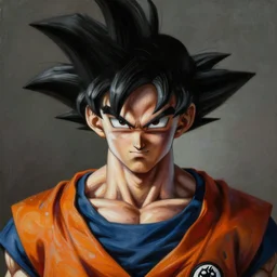a masterpiece portrait painting of son goku, ultra realistic, concept art, intricate details, eerie, highly detailed, photorealistic, art by artgerm and greg rutkowski and alphonse mucha