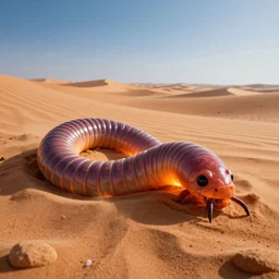 a professional photographic view picture of a giant worm emerging from the sand in the desert, photographic filter unreal engine 5 realistic hyperdetailed 8 k ultradetail cinematic concept art volumetric lighting, very beautiful scenery, very realistic effect, hd, hdr, cinematic 4 k wallpaper, 8 k, sharp focus, octane render, ultra detailed, high resolution, artstation trending on artstation in the style of albert dros glowing rich colors powerful imagery