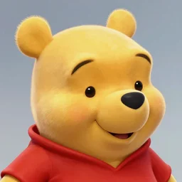 character design, matt damon in disney winnie the poof, by disney, concept art head macro shot