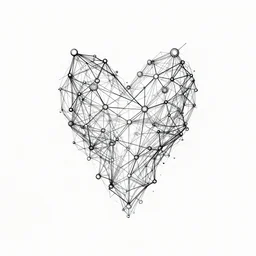 Neural network tattoo design, line art