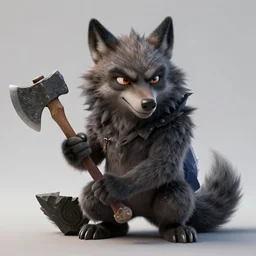 cute handsome cuddly werewolf from van helsing using a stone axe unreal engine hyperreallistic render 8k character concept art masterpiece digital art by Greg Rutkowski, Simon Stalenhag, trending on Artstation, CGSociety